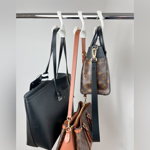 3pk Handbag Hanger Sturdy Acrylic Closet Organizer Purse Storage Hook in White - Picture 6 of 10